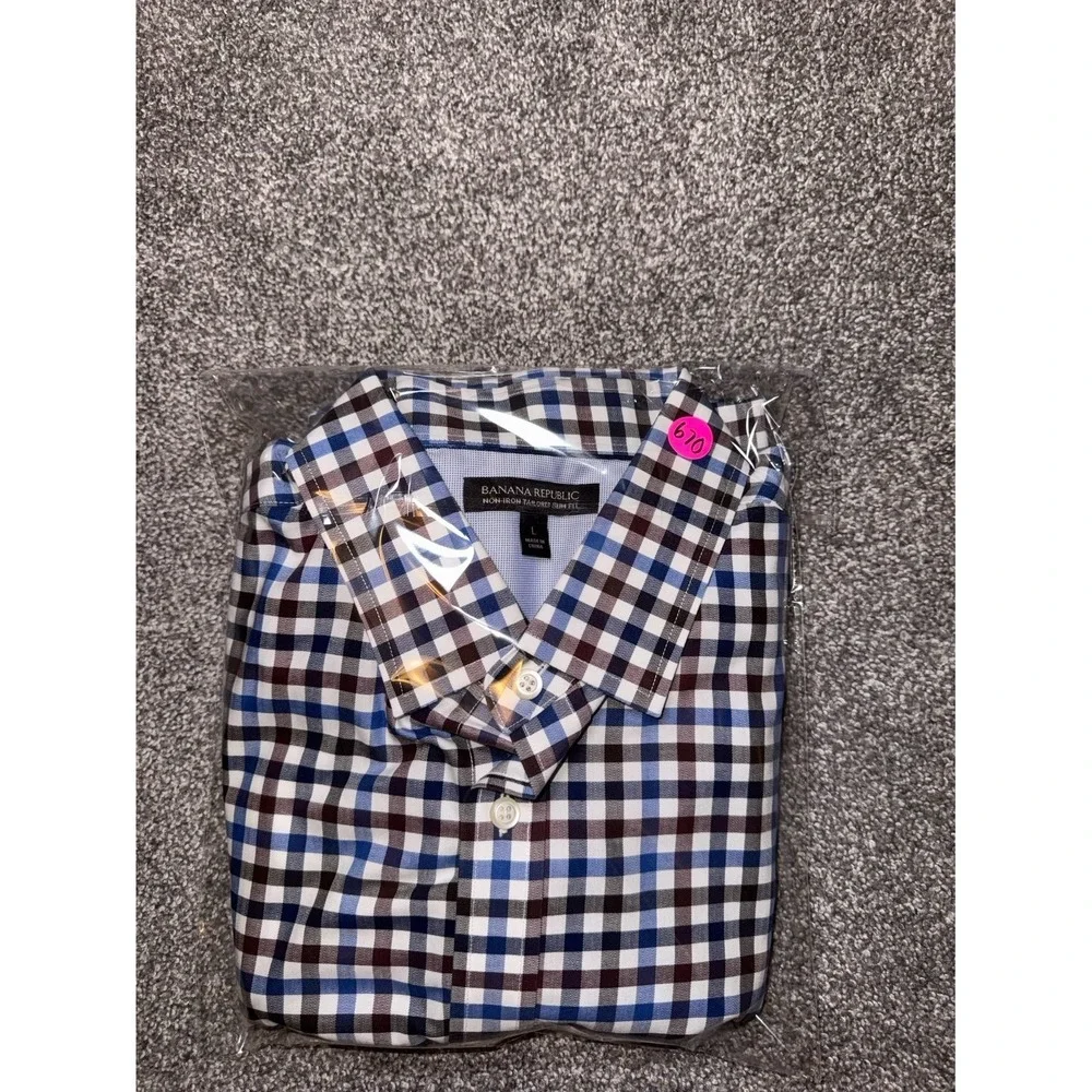 Banana Republic‎ Men's Non Iron Tailored Slim Fit Long Sleeve Button Down Large